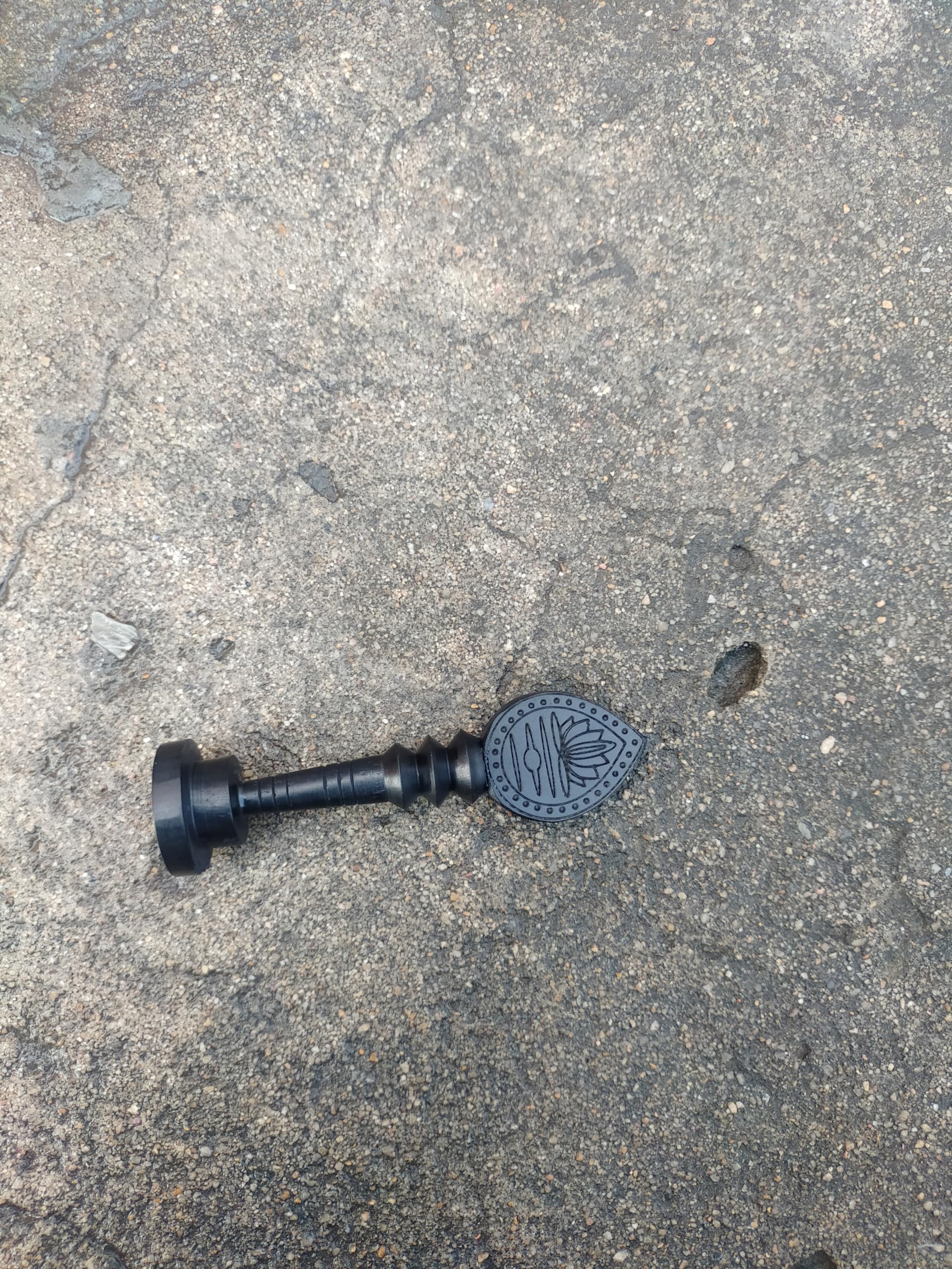 Kc Products Karungali Vel 3 Inch With Stand - Murugan Vel Lord Karthikeya Ebony Wood For Pooja, Car Dashboard, Home Decor